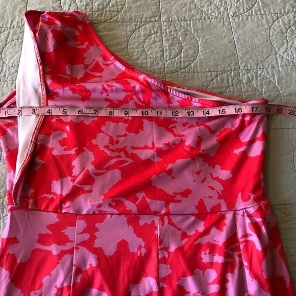 Amazon Beautisun One Shoulder Floral Print Ruched Midi Dress. Size L - Picture 6 of 10